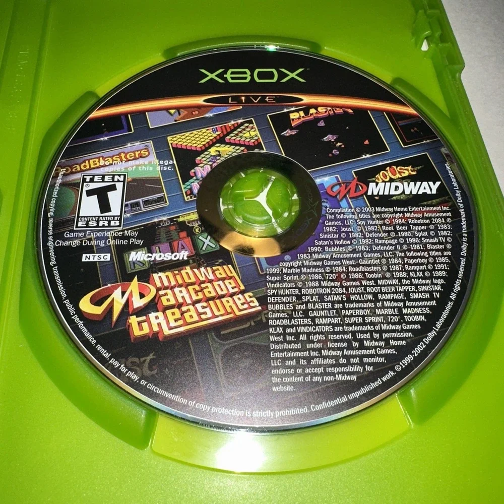 Midway Arcade Treasures (Microsoft Xbox, 2003) Complete CIB W/ Reg Card + Manual